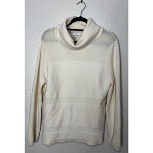Reiss Shes Wool Blend Turtleneck Neck Sweater In Cream Size M